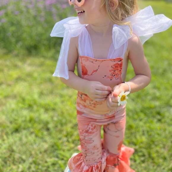 New York Couture Baby Toddler Girls  Vintage 1970’s FLORAL Bellbottoms Jumpsuit - Picture 3 of 6